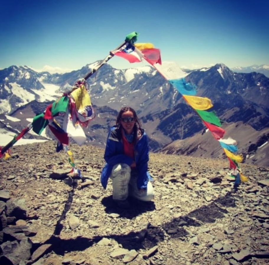 At the summit of El Plomo, Chile